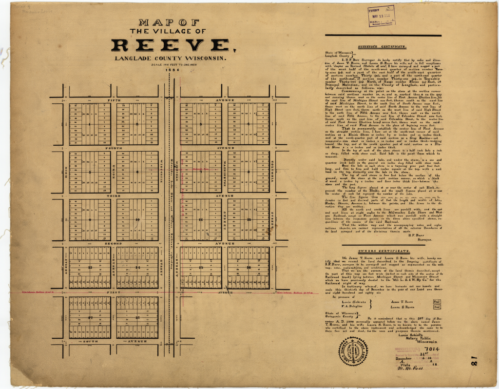 Plat of the Village of Reeve